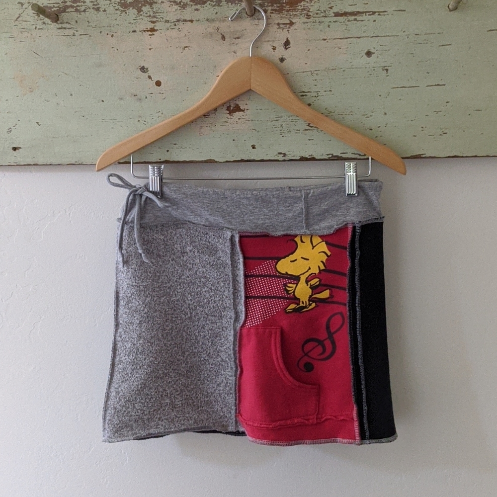 ETSY I Peanuts Upcycled Woodstock Sweatshirt Drawstring Skirt, Child L - Picture 2 of 10